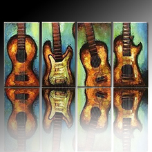 Professional Artist Supply High Quality Abstract Musical Instrument Oil Painting On Canvas Handpainted Guitar Oil Painting 2024 - buy cheap