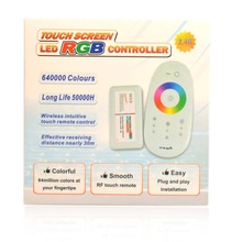 Controle remoto com tela sensível ao toque para led, controle remoto DC12-24V 18a 2.4g rgb 2.4g, 1 estação com 5050 tiras rgb, 216w para led