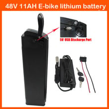 48V 500W Lithium Silver Fish Battery Pack 48V 11AH Ebike Batterie with 5V USB Port 54.6V 2A charger and 15A BMS bottom discharge 2024 - buy cheap