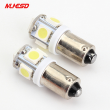 Luces Led para coche Ba9s 5Smd 5050 T4W, 2 unidades, blanco, rojo, verde, azul, amarillo, H6w, luz trasera, Wedge, 12V, 24V 2024 - compra barato