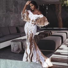 South Africa Mermaid Wedding Formal Dresses Elegant Off Shoulder 3/4 Sleeve Appliques Custom Fashion Bridal Gowns Robe De Mariee 2024 - buy cheap