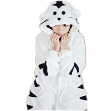 Macacão infantil de urso tigre branco, pijama fantasia de animais de desenho animado para halloween, cosplay, gato adulto, feminino, masculino 2024 - compre barato