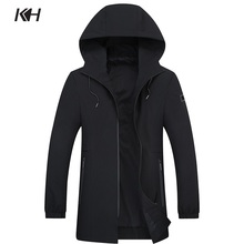 KH New Fashion Spring Men's Jacket Mens Business Casual Hooded Coat Plus Fertilizer Men's Windbreaker Outerwear Plus Size 8XL 2024 - buy cheap