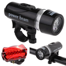 Bicycle Light Super Bright Waterproof 5 LED Lamp Bike Bicycle Front Head Light + Rear Safety Flashlight Set Bike Headlight set 2024 - buy cheap