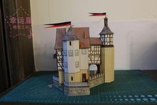 Arquitectura Medieval 1/87 castillo alemán pequeño, modelo de papel 3D, Manual de bricolaje 2024 - compra barato