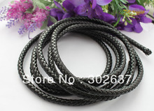 3 Meters of 8mm Black Braided Bolo brown PU Leather Cord FREE SHIPPING 2024 - buy cheap