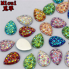 Micui 100PCS 10*14mm AB Color Drop Resin Rhinestones Crystal Flatback Beads Scrapbooking Crafts Clothing Accessories MC610 2024 - buy cheap