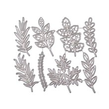 8 pcs leaves metal cutting dies for scrapbooking stencil craft embossing leaves dies stanzschablonendie card making background 2024 - buy cheap