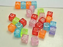 250 Color Transparent white inside Acrylic Alphabet Letter Cube Pony Beads 5.5mm 2024 - buy cheap