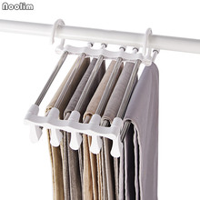 NOOLIM Home Stainless Steel Tube Pants Rack Retractable Magic Clothes Trouser Holder Storage Hanger Home Organizer 2024 - buy cheap