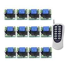 Miti-interruptor de controle remoto sem fio 1 transmissor + 12 receptor + caixa sku: 433mhz 12v 1ch