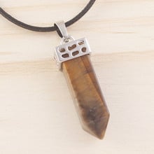 Trendy-beads Silver Plated Natural Tiger Eye Stone Square Column Pendant For Cool Men Jewelry 2024 - buy cheap