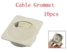 60mm Plastic Desk Computer Cable Cover Grommet Organizer Shell Gray 10pcs 2024 - buy cheap