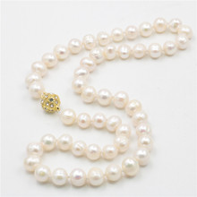 Natural 8-9MM White Akoya Cultured Pearl Necklace Beads DIY Women Jewelry Natural Stone 18" Crystal Clasp MY4318 Wholesale Price 2024 - buy cheap