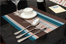 4 pcs Frete Grátis Nova Chegada Azul Placemat Esteira de Tabela do PVC Com Tecido Design de Plástico Casa Abastecimento 2024 - compre barato