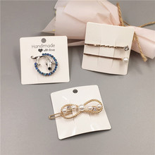 100 pcs white square DIY hairpin brooch/headdress/hairpin price display card 6x6cm accept customization 2024 - buy cheap