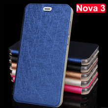 Funda de teléfono para Huawei Nova 3, carcasa trasera de cuero de imitación con tapa, carcasa protectora de 6,3" 2024 - compra barato