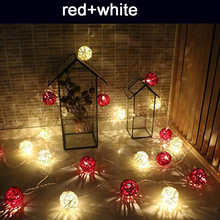 LED String Lights Rattan Ball Light String Battery Operated Fairy String 20LEDs Garland Holiday Wedding Party Christmas Decor 2024 - buy cheap