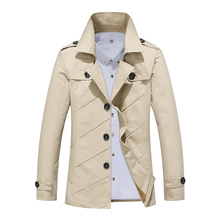 2019 мужской классический Тренч однобортный мужской пальто Masculino мужской британский стиль пальто ветровка пальто одежда 2024 - купить недорого