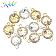 Tree Of Life Charms Gold/Silver Color Cz Rhinestones Enamel Evil Eye Connectors Accessories For Women Handmade Jewelry Making 2024 - buy cheap