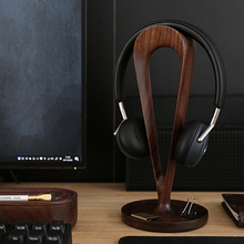 Headphone Holder Black Walnut Solid Wood Storage Rack for Earphone Headset Shower Creative Desktop Decoration 2024 - buy cheap