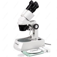 Microscopio Binocular estéreo con luces inferiores, suministros de AmScope 10X-20X-30X-60X 2024 - compra barato