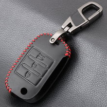 Genuine Leather 3Button Flip Key Case Cover For Kia Carens Cerato /Forte K2 K3 K5 K4 RIO Car Styling 2024 - buy cheap