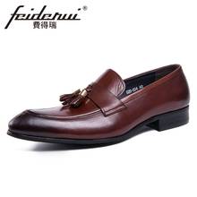 New Arrival Genuine Leather Men's Comfortable Loafers Classic Round Toe Slip on Handmade Man Casual Office Business Shoes YMX191 2024 - buy cheap