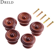 5Pcs Wooden Cabinet Knobs Wood Furniture Handles Kitchen Drawer Cabinet Knobs and Handles Cupboard Door Pulls Furniture Hardware 2024 - buy cheap