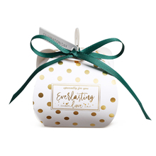 Cajas de dulces de boda con lunares dorados, Cajas de Regalo con estampado dorado con cintas, etiquetas, recuerdo, caja de dulces, mesa, regalos 2024 - compra barato