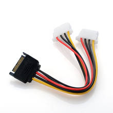 Nueva oferta 19CM cable adaptador de corriente 15-Pin SATA macho a Dual Molex de 4 Pin IDE HDD Mujer 2024 - compra barato