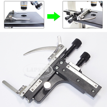 Calibrador de escenario movible para microscopio con escala X Y acoplable, X-Y de etapa mecánica, Vernier biológico de alta precisión 2024 - compra barato