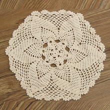 30cm Round Hand Crochet Floral Lace Hollow Table Mat Cloth Doily Coaster Cotton Blend 2024 - buy cheap