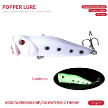 HENGJIA-Señuelos de Pesca Wobbler 3D luminoso Popper para pesca nocturna, 7,5 cm, 10g, Ojos de pesca 3D realistas, 1 unids/lote 2024 - compra barato