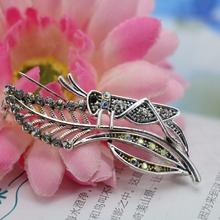 Fashion Shining Cricket-Like Animal Rhinestone Brooch Wedding Crystals Breastpin Glass Bead For Women Girls Accessories 20*55mm 2024 - buy cheap