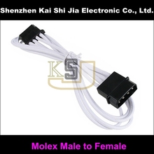 High Quality White Sleeved 4Pin Molex Male to Female Power Supply Extention Cable - 30cm 2024 - buy cheap