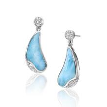 Pendiente Larimar Natural para mujer, pendientes de joyería colgantes de CZ, joyería de plata de ley 100% 925 auténtica, aretes de plata para mujer 2024 - compra barato