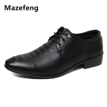 Mazefeng-zapatos de vestir de punta redonda para hombre, calzado de trabajo sencillo, antideslizante, de cuero, color negro, para Primavera, 2018 2024 - compra barato