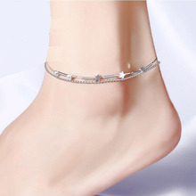 MEEKCAT 925 Sterling Silver Anklet fine Fashion Jewelry Simple Foot Chain For Women Girl S925 Silver Ankle Chain Leg Bracelet 2024 - buy cheap