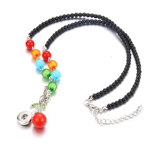 New Snap Jewelry Snap Button Necklace color beads making Jewelry Necklace Long necklace fit 18mm 20mm snap button 2024 - buy cheap