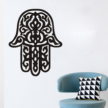 ZOOYOO Hand Of Fatima Wall Stickers Living Room Art Vinyl Hollow Out Home Decor Arabic Religious Wall Decals 2024 - buy cheap