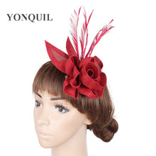 Women Wedding Hair Accessories Event Fascinator Headband Bridal With Feather Millinery Party Decoration Headwear Hairpin 2024 - buy cheap