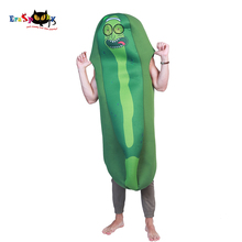 Fantasia de carnaval adulto engraçado pepino verde fantasia masculina cartoon legumes face macacão fantasia roupas de halloween 2024 - compre barato