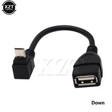 High Quality Micro USB 2.0 Male to USB 2.0 Female 90 Degree Up/Down Right Angled Connector OTG Cable Adapter for USB flash disk 2024 - buy cheap