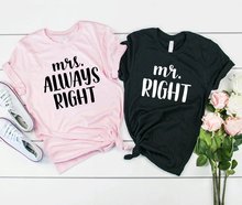 Футболка Skuggnas с надписью «Mr Right» и надписью «Mrs Always Right» 2024 - купить недорого