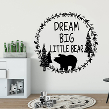 Adesivo de parede infantil para quarto infantil tema floresta urso vinil decalque dos sonhos pequeno urso citação arte az861 2024 - compre barato