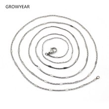 silver color flat chain necklace women stainless steel bamboo link chains fashion jewelry 2024 - buy cheap