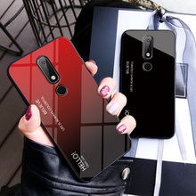 Funda de teléfono de vidrio degradado para Nokia X6, carcasa rígida con marco de silicona para Nokia 6,1 plus, Nokia x6 6,1 plus, cubierta de 5,8 pulgadas 2024 - compra barato