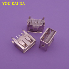 200Pcs/lot A Type Flat Angle (180 Degree) Female USB 2.0 PCB Connector Socket USB Jack Plug 2024 - buy cheap