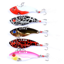 5Pcs/Lot Metal VIB Lures 5.5cm/11g Vivid Vibrations Spoon Lure Fishing Bait Bass Artificial Hard Bait Cicada Lure Baits 3D Eye 2024 - buy cheap